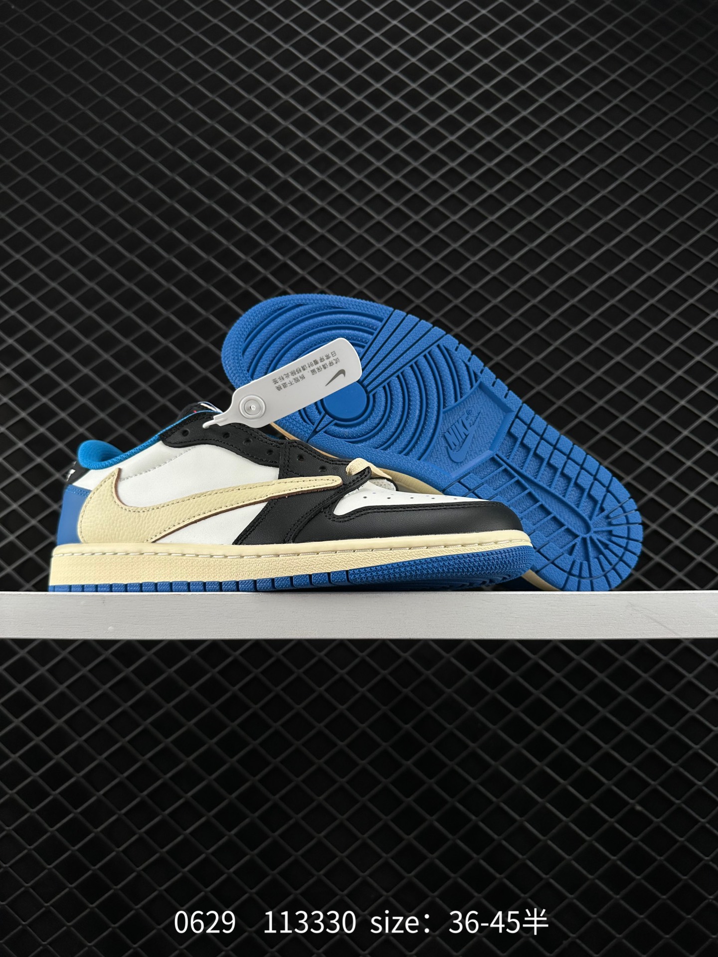 Fragment Design x Travis Scott x Nike Air Jordan 1 Low OG SP”Military Blue”